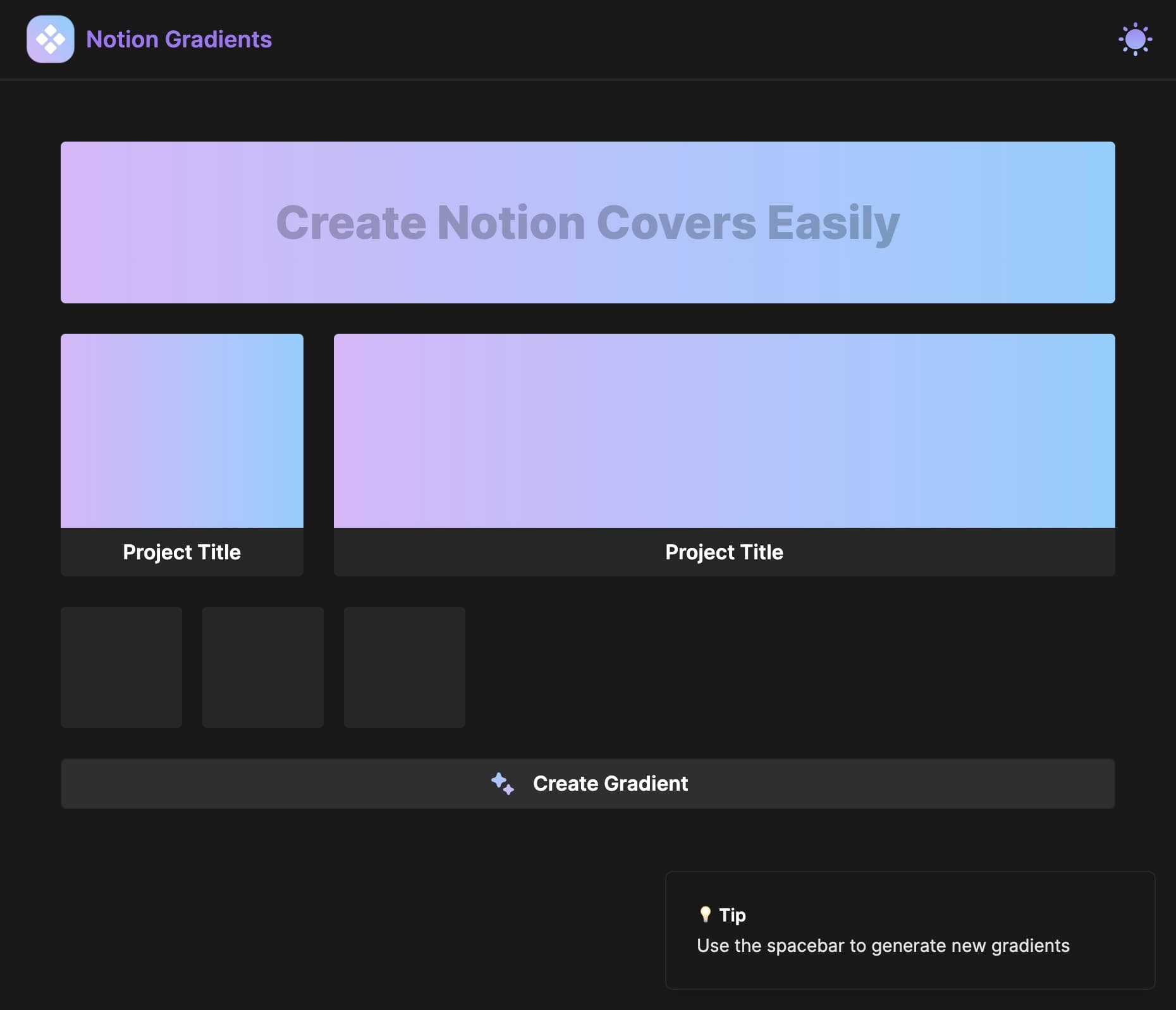 Notion Gradients — Generate Gradient page covers for Notion